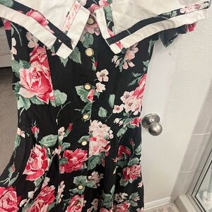 Floral Button-Up Dress with Collar